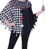 Adults Black and White Clown Costume Poncho