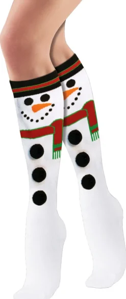 Adults Christmas Snowman Socks Costume Accessory