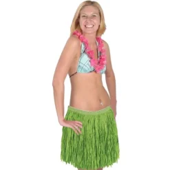Adults Green Grass Mini Hula Skirt