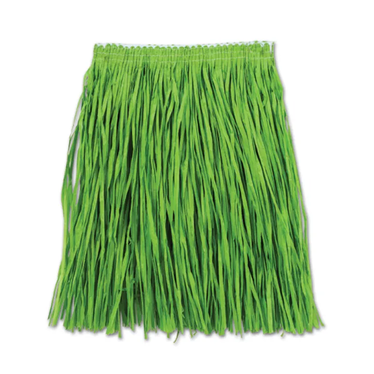 Adults Green Grass Mini Hula Skirt