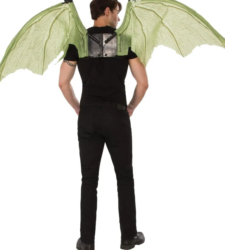 Adults Green Mechanical Dragon Wings Costume Accessory