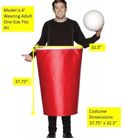 Adults Red Beer Pong Cup Costume