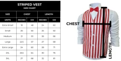 Adults Red & White Striped Vest