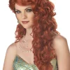 Auburn Red Little Mermaid Costume Wig