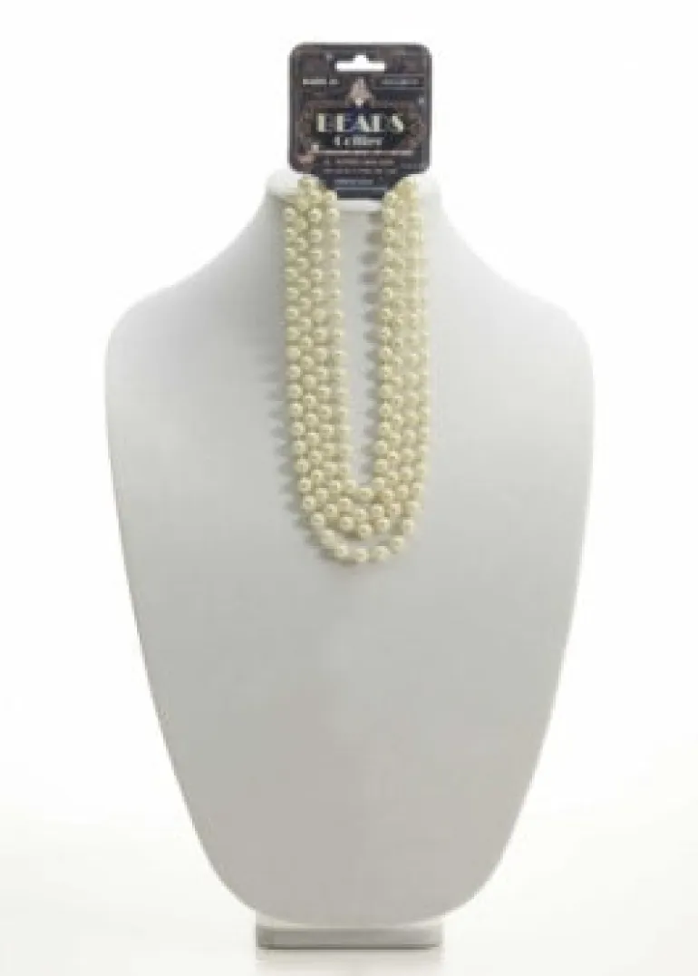 Beige Roaring 20's Bead Necklace