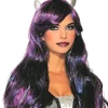 Black and Purple Unicorn Costume Wig with Horn