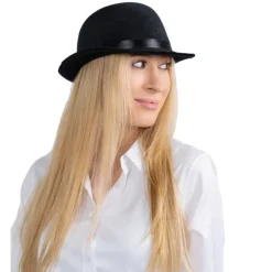 Black Derby Bowler Hat