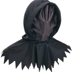 Black Hidden Face Hooded Costume Mask
