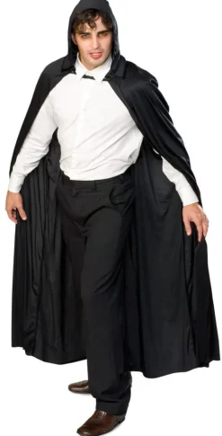 Black Long Hooded Cape