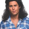Black Permed Mullet Wig