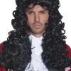 Black Pirate Captain Hook Costume Wig