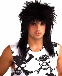 Black 80's Rock Star Wig