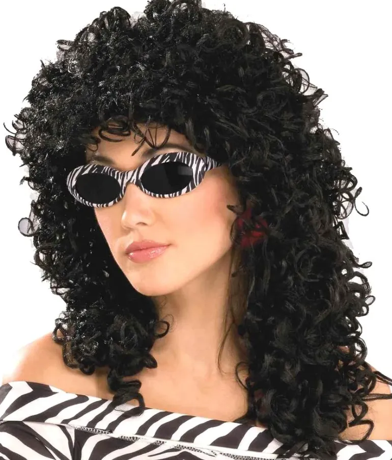 Black 80's Wild Curly Wig