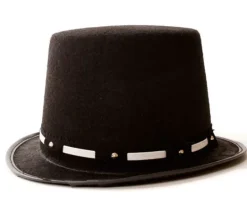 Black Top Hat w/ Silver Trim