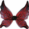 Black with Red Glitter Wings Costume Accessory