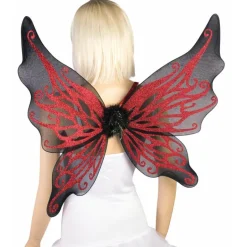Black with Red Glitter Wings Costume Accessory