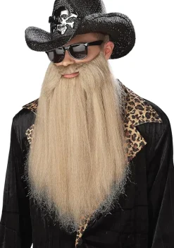 Blonde 80s Blues Rocker Costume Beard and Moustache