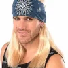 Blonde 80's Rock Star Bandana Wig