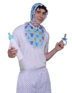 Blue Baby Bib and Bonnet Costume Accessory