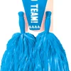 Blue Cheerleader Pom Poms and Megaphone Kit