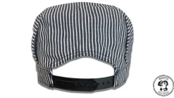 Blue Hickory Striped Train Conductor Engineer Hat