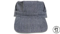 Blue Hickory Striped Train Conductor Engineer Hat