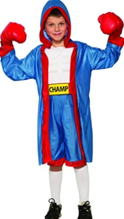 Boys Blue Boxer Boy Costume
