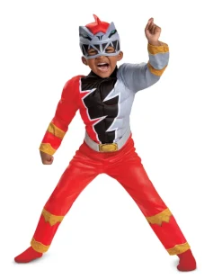 Boys Power Rangers Dino Fury Red Ranger Muscle Costume