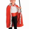 Boys Red King Robe and Crown Costume Set
