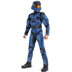 Boys Xbox Halo Spartan 2 Blue Muscle Costume