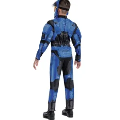 Boys Xbox Halo Spartan 2 Blue Muscle Costume
