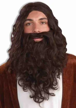Brown Biblical Wig and Beard Costume Accessory Set