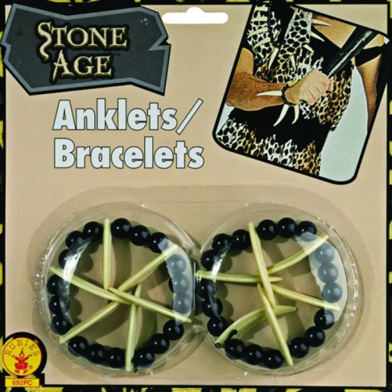 Caveman Cavewoman Witch Doctor Tooth Bracelets Costume Accessory