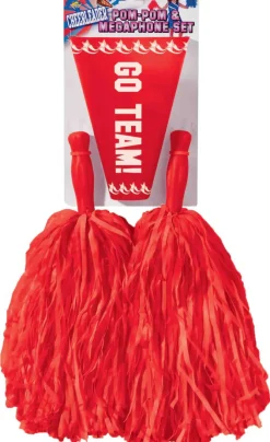 Cheerleader Pom Poms and Megaphone - Various Colors