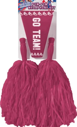 Cheerleader Pom Poms and Megaphone - Various Colors