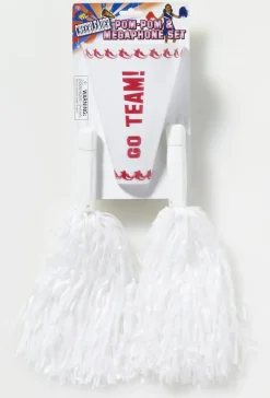 Cheerleader Pom Poms and Megaphone - Various Colors