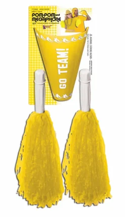 Cheerleader Pom Poms and Megaphone - Various Colors