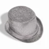 Costume Top Hats Silver Glitter Top Hat