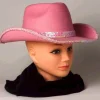 Deluxe Cowgirl Hat Pink with Silver Sequins