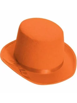 Deluxe Orange Top Hat Costume Accessory