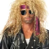 Frizzy Blonde 80s Heavy Metal Rocker Costume Wig