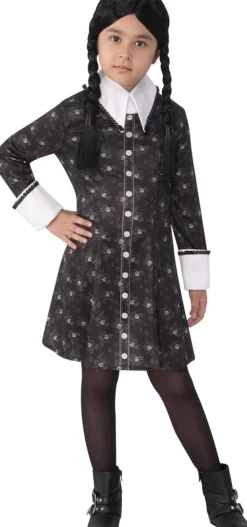 Girls Addams Family Wednesday Addams Dress Costume