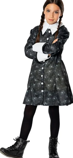Girls Addams Family Wednesday Addams Dress Costume