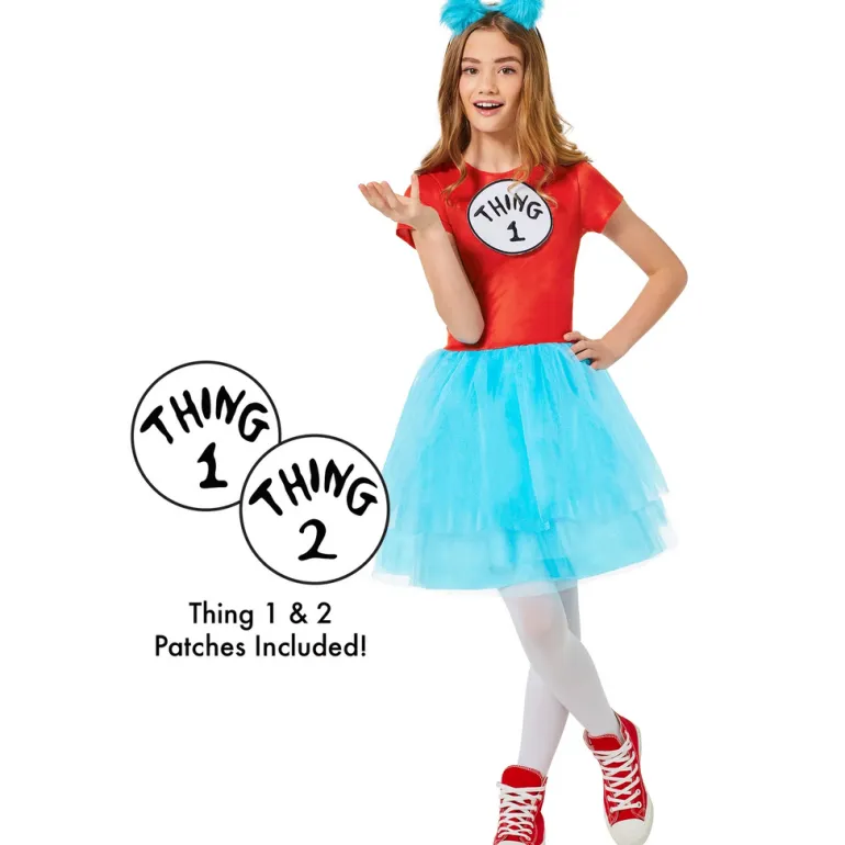 Girls Dr. Seuss Thing 1 & 2 Costume