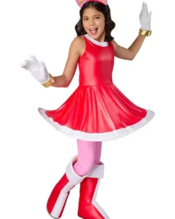 Girls Sonic the Hedgehog Deluxe Amy Rose Costume
