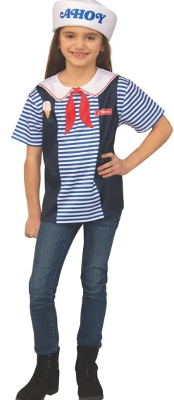 Girls Stranger Things Robin's Scoops Ahoy Uniform Costume Top