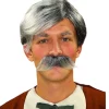 Gray Old Man Geppetto Wig and Moustache Costume Accessory Set