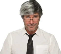 Gray Old Man Geppetto Wig and Moustache Costume Accessory Set