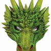 Green Dragon Half Mask Costume Mask