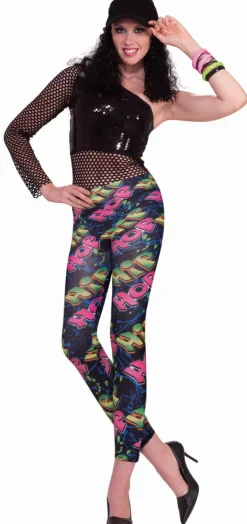 Halloween 80's Hip Hop Woman Costume Leggings